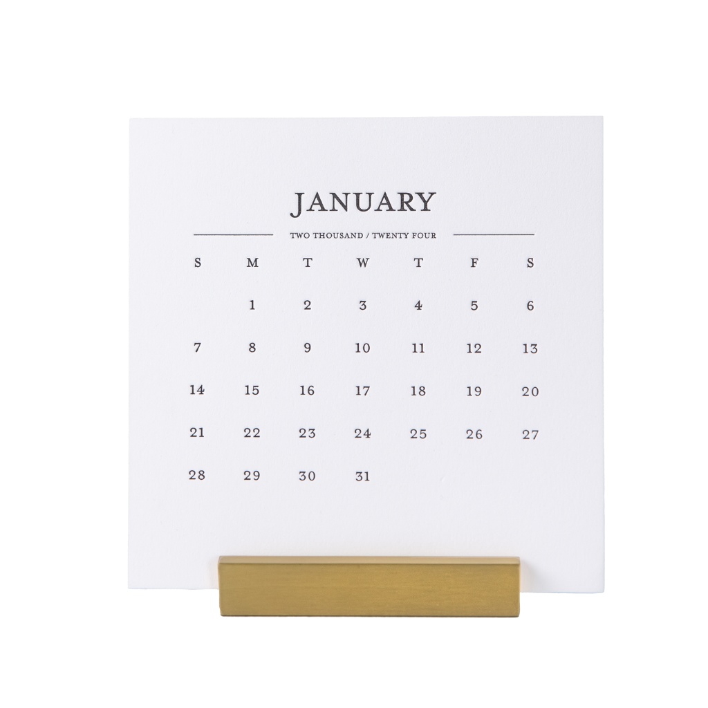 Photo Desk Calendar With Brass Easel